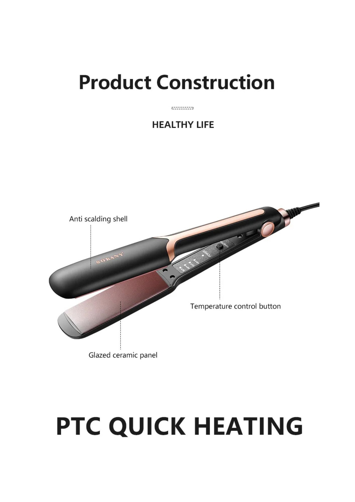 Plancha Para Cabello Profesional Sokany